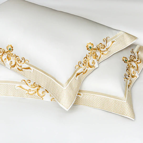 White Embroidery Bedding Set | White Bedding Set | Premium Bedroom