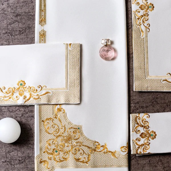 White Embroidery Bedding Set | White Bedding Set | Premium Bedroom