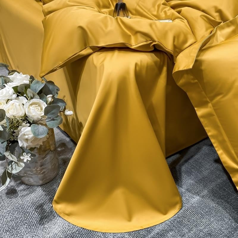 Gold Silky Cotton Bedding Set | Cotton Bedding Set | Premium Bedroom