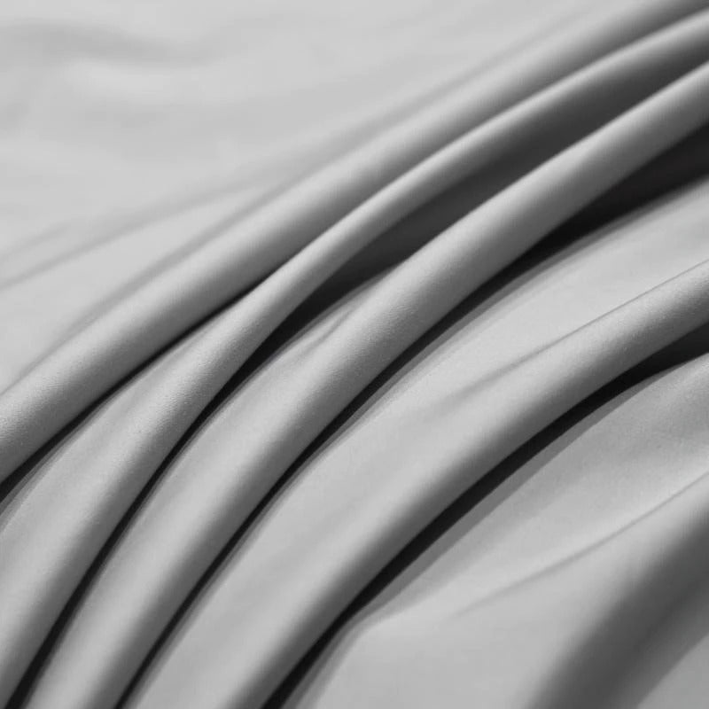 Light Grey Silk Bedding Set | Light Grey Silk Duvet | Premium Bedroom