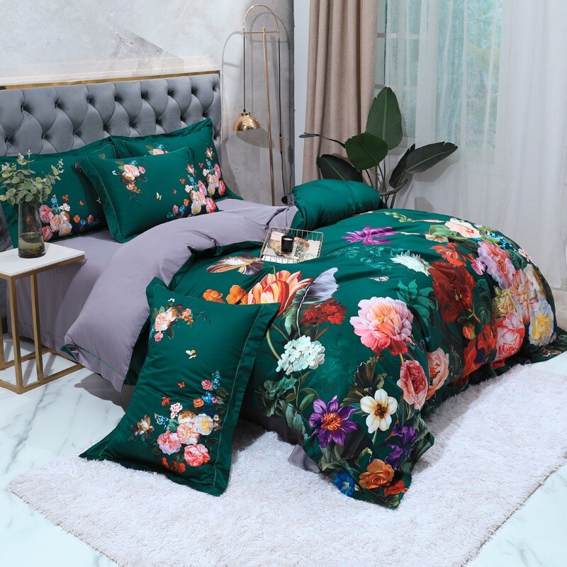 Jungle Green Duvet | Jungle Green Floral Bedding Set | Premium Bedroom