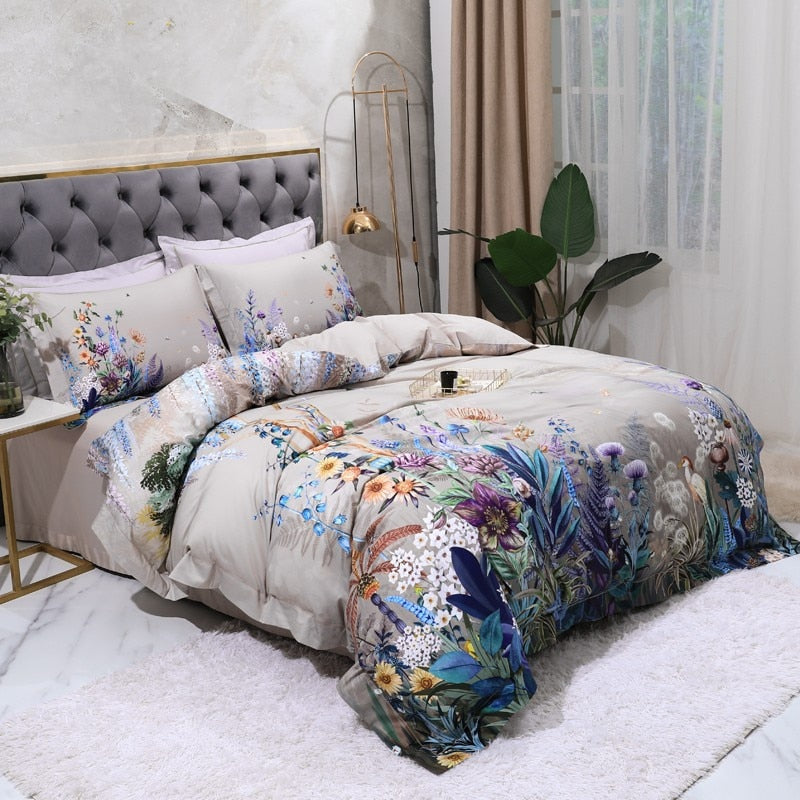 Purple Floral Bedding Set | Purple Bedding Set | Premium Bedroom